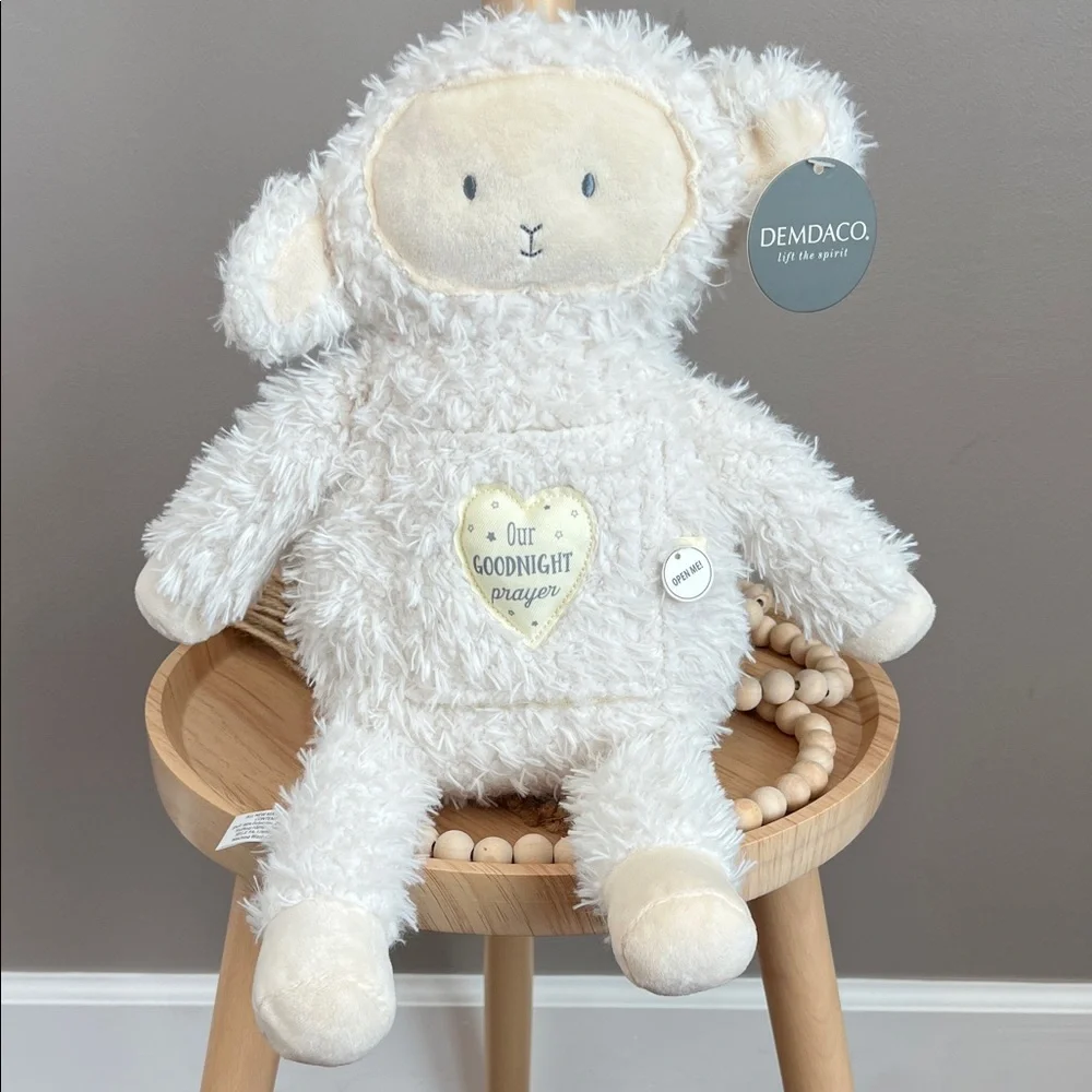 NWT Demdaco Cream Plush Lamb 